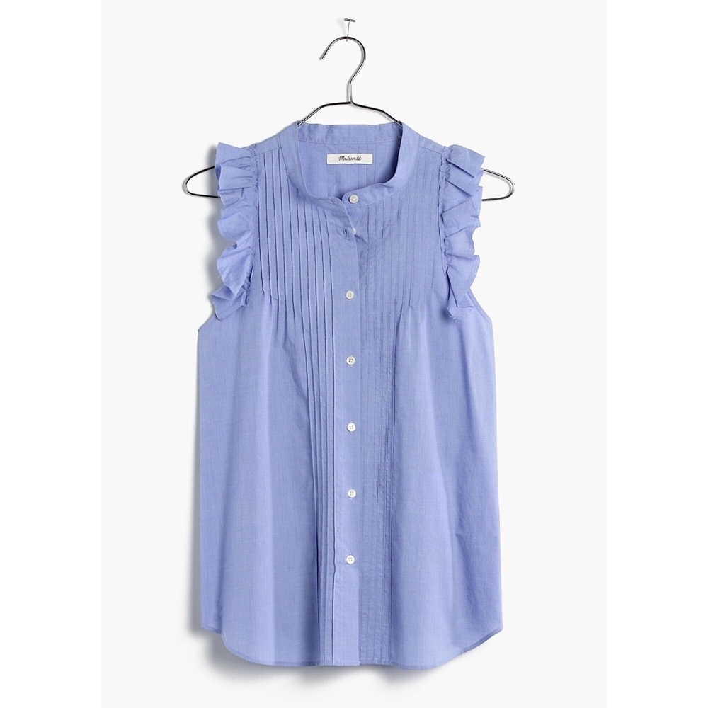⬇️$25 Madewell pintuck ruffle button up tank top M